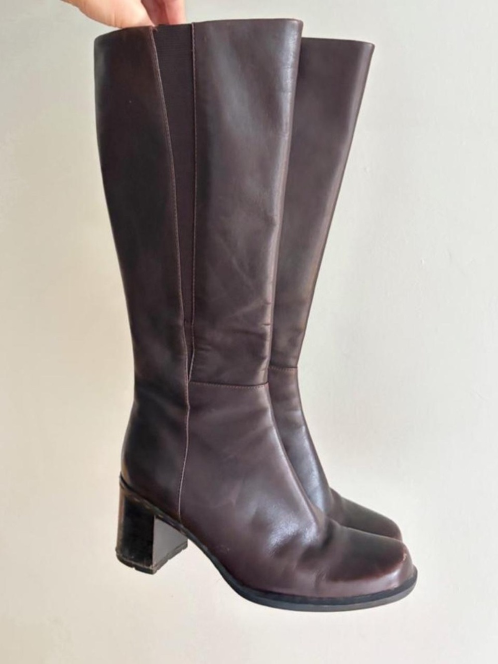 Knee High Leather Boots Brown 7 Y2K Liz Claiborne